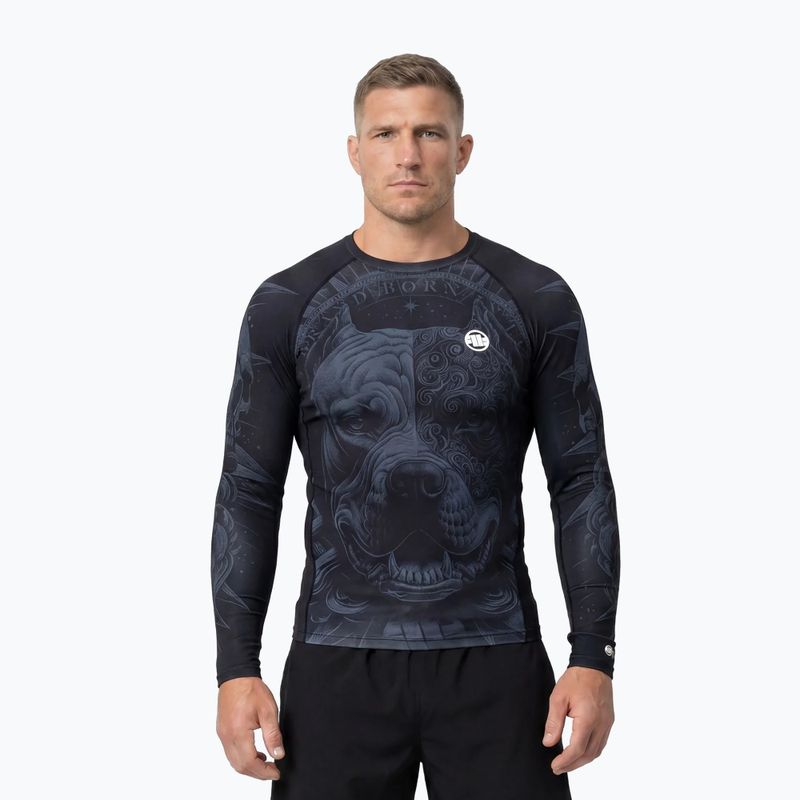 Vyriškas ilgomis rankovėmis rashguardas Pitbull World Rashguard black