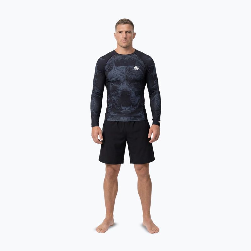 Vyriškas ilgomis rankovėmis rashguardas Pitbull World Rashguard black 2