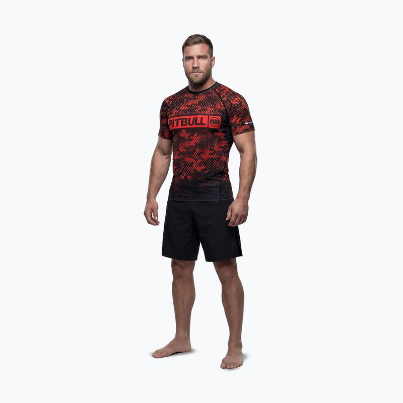 Vyriški marškinėliai Pitbull Hex Camo Hilltop Rashguard red 2