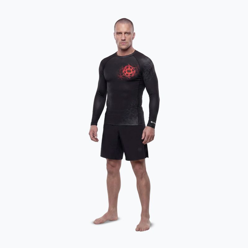 Vyriškas ilgomis rankovėmis rashguardas Pitbull Ray Rashguard fluo/red 2