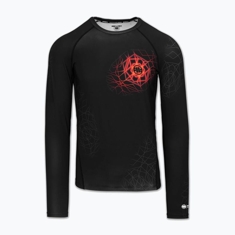 Vyriškas ilgomis rankovėmis rashguardas Pitbull Ray Rashguard fluo/red 3