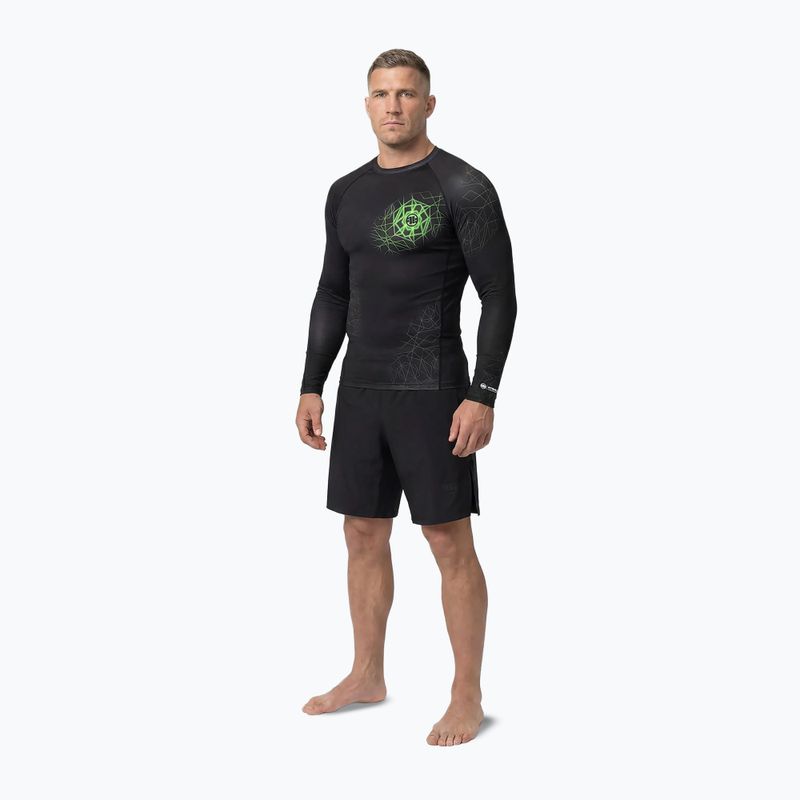 Vyriškas ilgomis rankovėmis rashguardas Pitbull Ray Rashguard fluo green 2