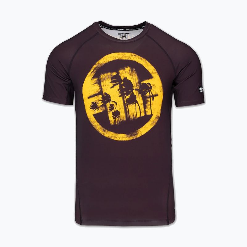 Vyriški marškinėliai Pitbull Rashguard Logo Palms brown 3