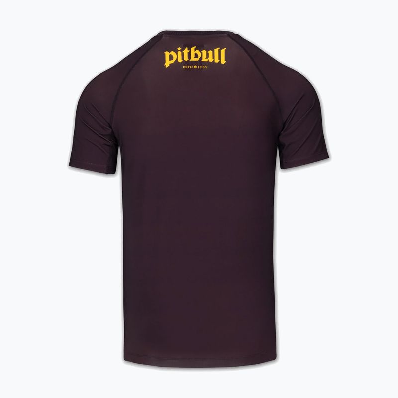 Vyriški marškinėliai Pitbull Rashguard Logo Palms brown 4