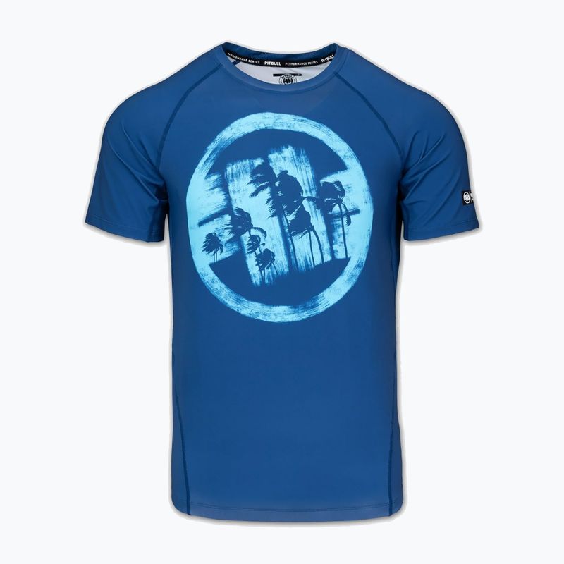 Vyriški marškinėliai Pitbull Rashguard Logo Palms blue 3