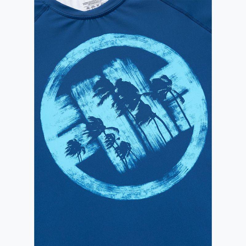 Vyriški marškinėliai Pitbull Rashguard Logo Palms blue 6