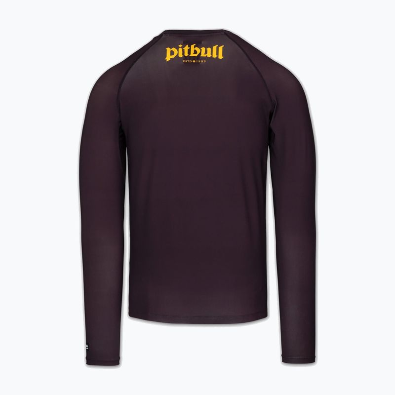 Vyriškas ilgomis rankovėmis rashguardas Pitbull Rashguard Logo Palms brown 4