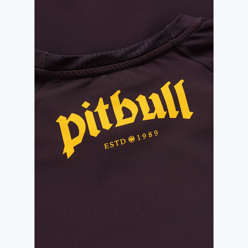 Vyriškas ilgomis rankovėmis rashguardas Pitbull Rashguard Logo Palms brown 7
