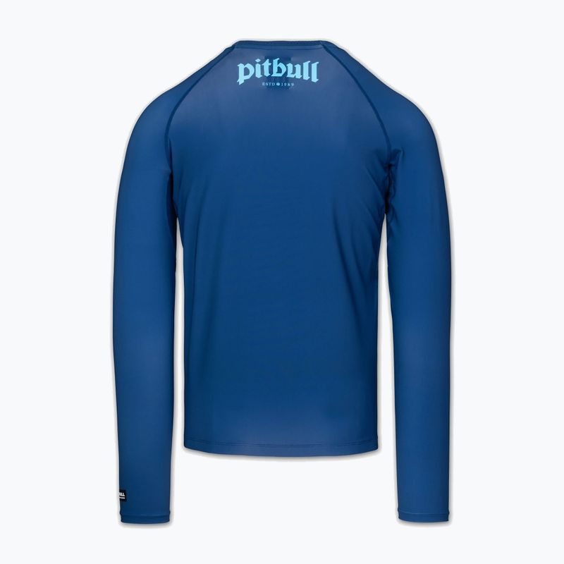 Vyriškas ilgomis rankovėmis rashguardas Pitbull Rashguard Logo Palms blue 4