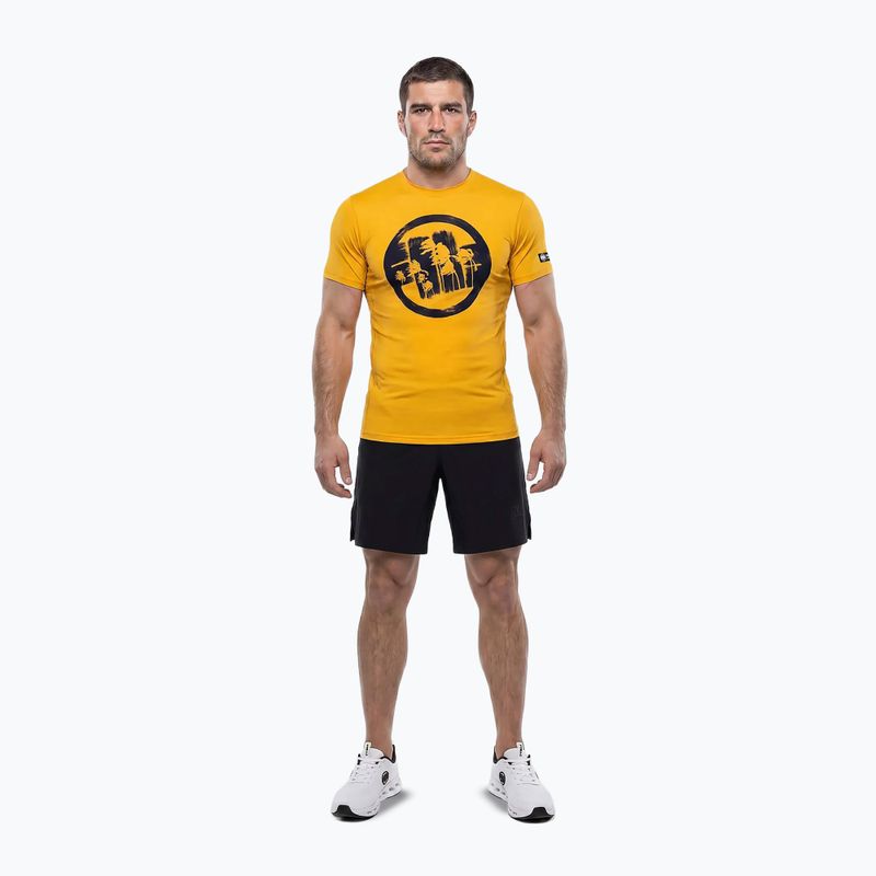 Vyriški marškinėliai Pitbull Palms mesh yellow logo 2