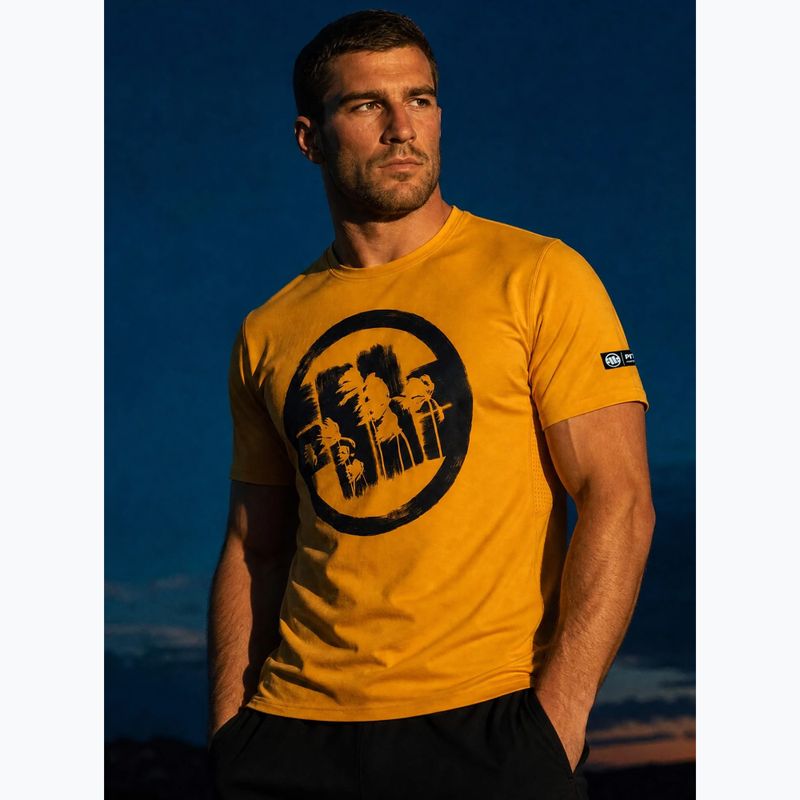 Vyriški marškinėliai Pitbull Palms mesh yellow logo 11