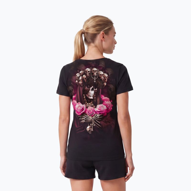 Moteriški marškinėliai Pitbull Santa Muerte black/pink 3
