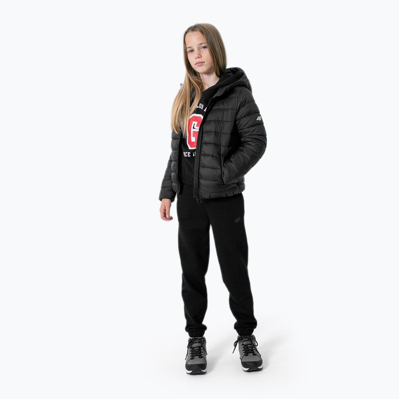 Vaikiška pūkinė striukė 4F JKUDP001 tamsiai juoda 3