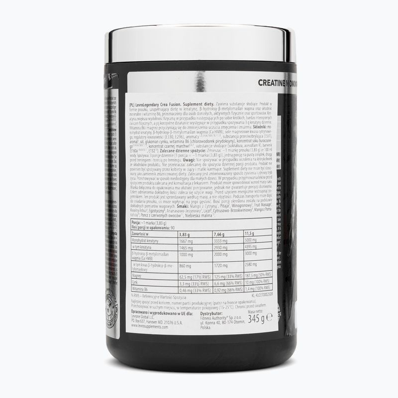 Kreatinas  Fitness Authority Levrone Levrole Crea 345 g dragon fruit 2