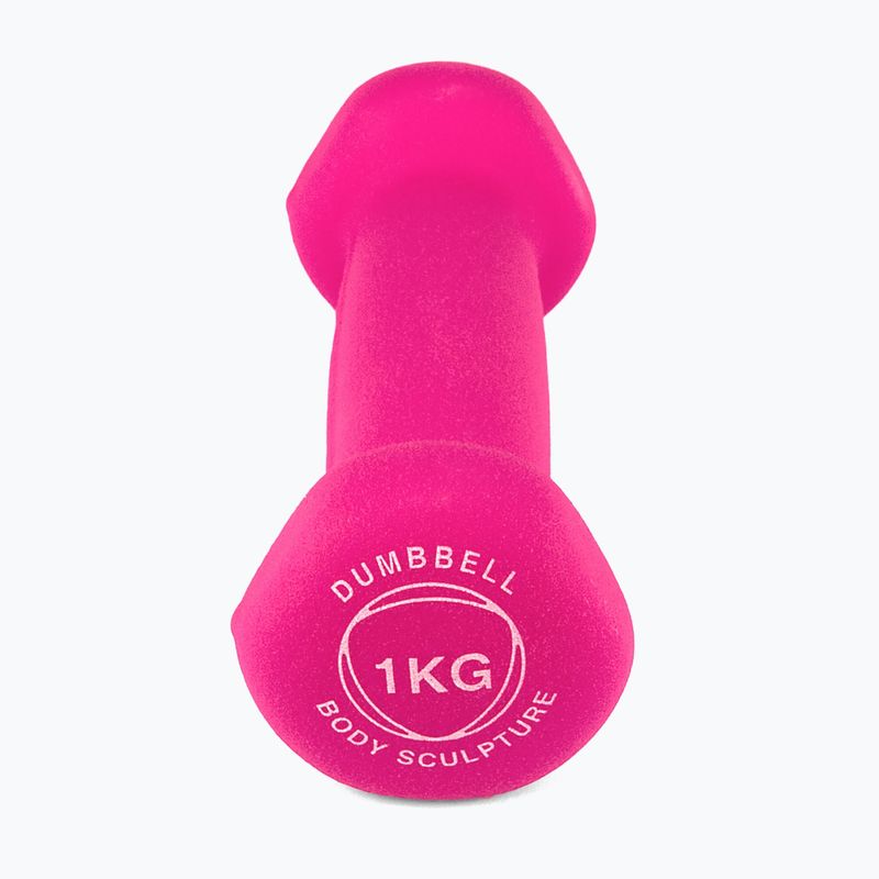 Guminis hantelis Body Sculpture BW 513 z PVC 1 kg pink 3