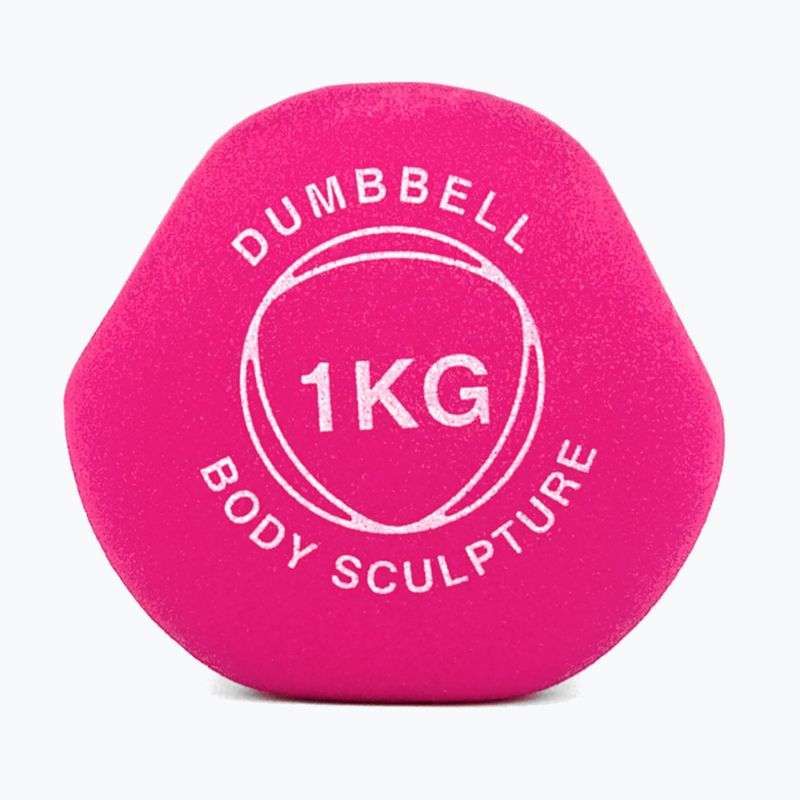 Guminis hantelis Body Sculpture BW 513 z PVC 1 kg pink 4