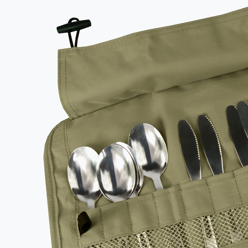 Stalo įrankių rinkinys OFFLANDER Camping Cutlery Set with Case green 5