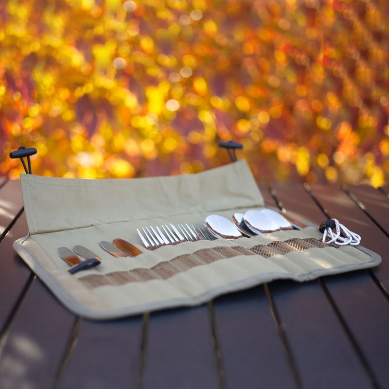 Stalo įrankių rinkinys OFFLANDER Camping Cutlery Set with Case green 9