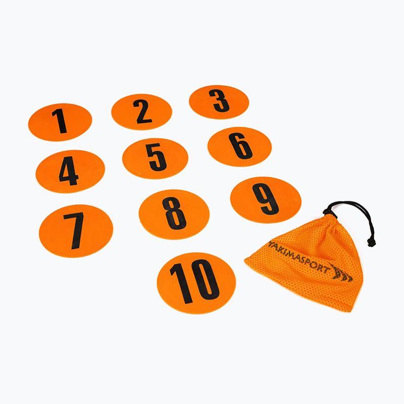 Yakimasport lauko žymekliai 10 vnt. plokšti oranžiniai 100326
