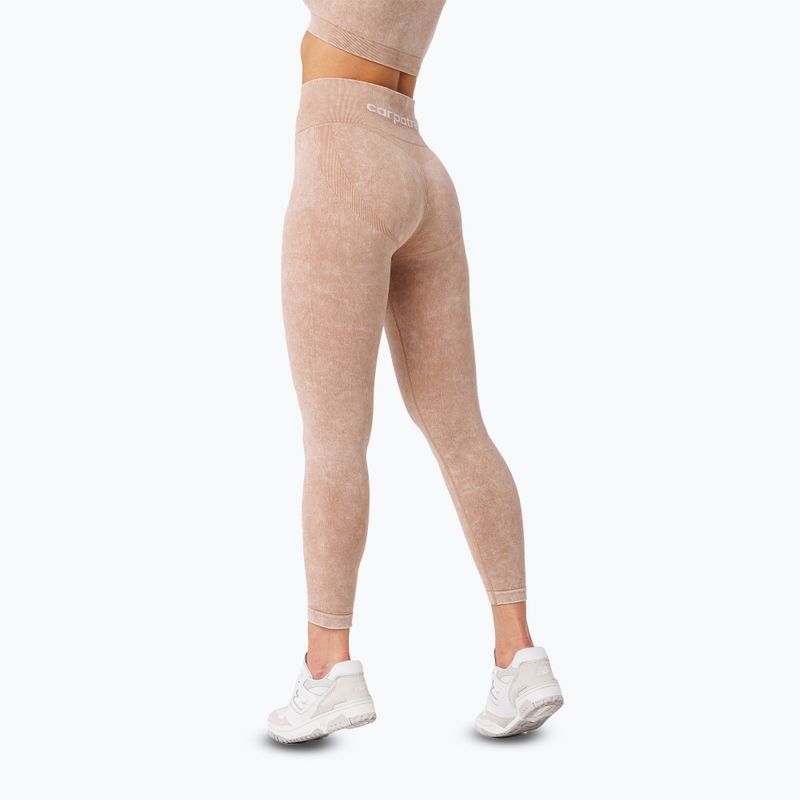 Moteriškos treniruočių tamprės Carpatree Yasmine Seamless beige stone wash 3