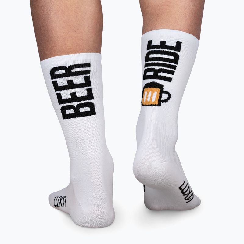 Luxa Beer Ride dviratininkų kojinės baltos LAM21SBRWS1 2