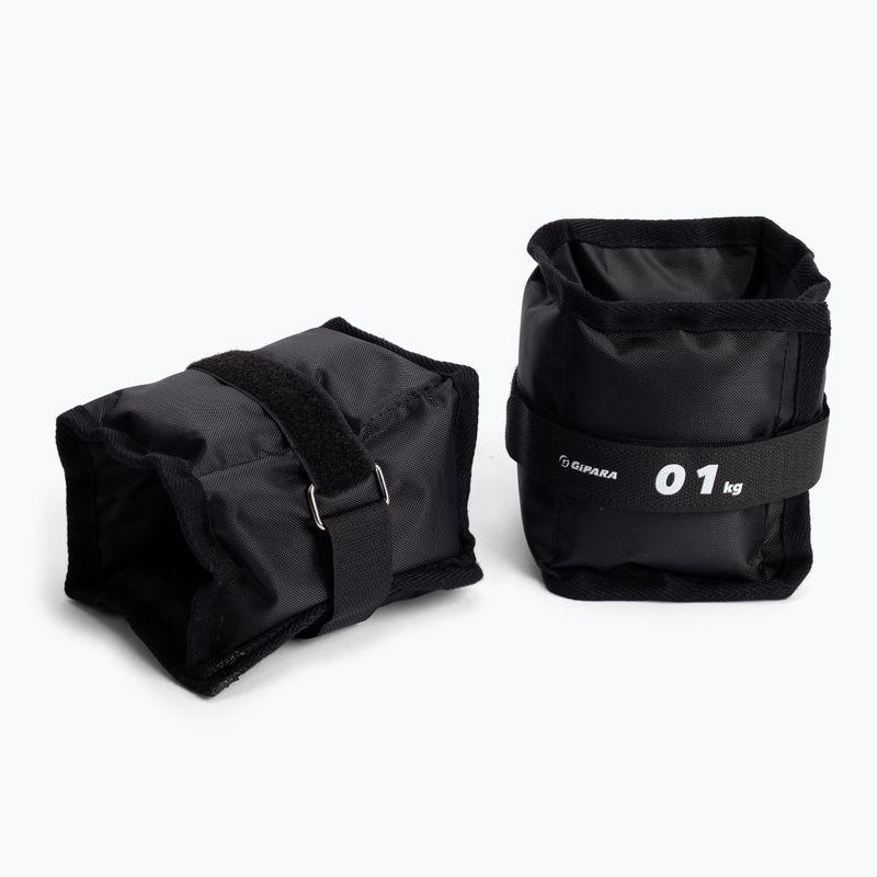 Gipara Fitness čiurnos ir riešo svarmenys 2 x 1 kg juodos spalvos 3018