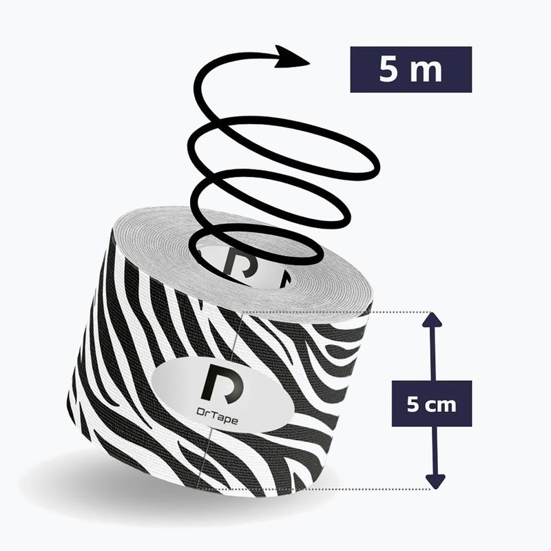 Kineziologinė juosta DrTape Kinesiology Tape zebra 2
