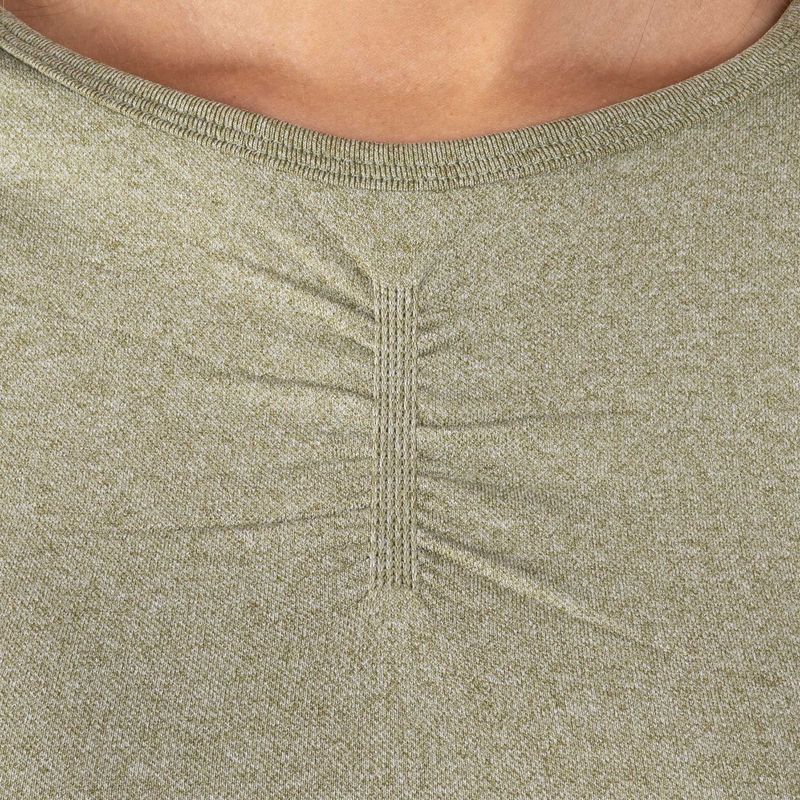 Moteriška treniruočių viršutinė dalis ilgomis rankovėmis MITARE Push Up Max Crop Top žalia K084 4