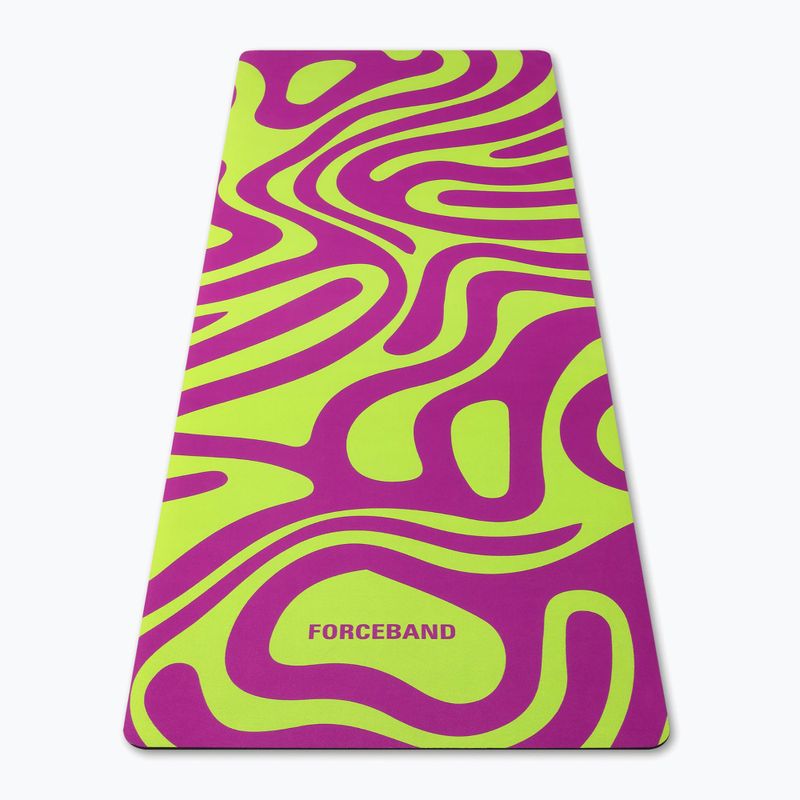 Jogos/fitneso kilimėlis FORCEBAND Abstract Violet 4 mm violet/lime 2