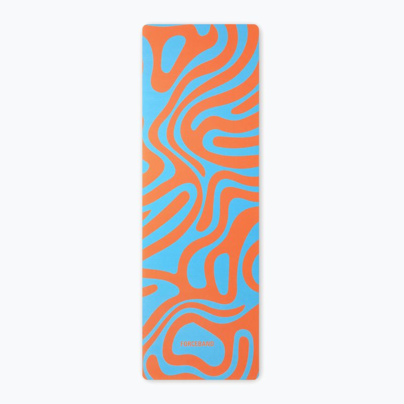 Jogos/fitneso kilimėlis FORCEBAND Abstract Orange 4 mm orange/blue