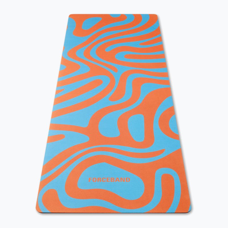 Jogos/fitneso kilimėlis FORCEBAND Abstract Orange 4 mm orange/blue 2