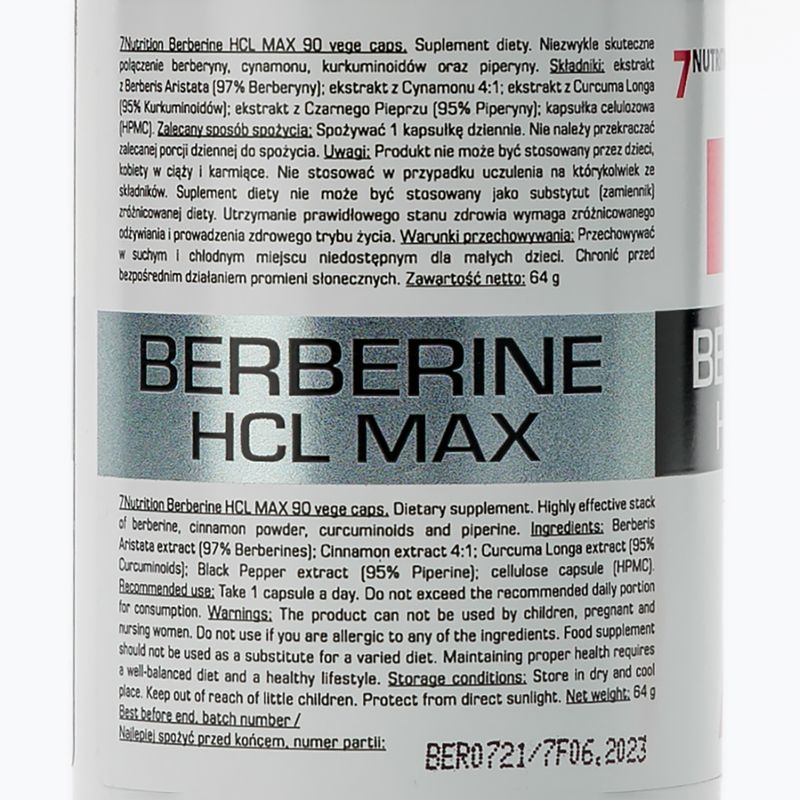 Berberinas 7Nutrition HCL MAX 90 kapsulių 2