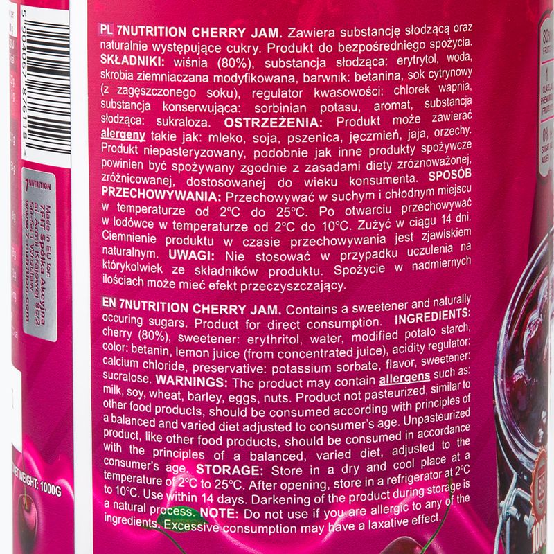 7Nutrition Vyšnių uogienė 1000 g 2