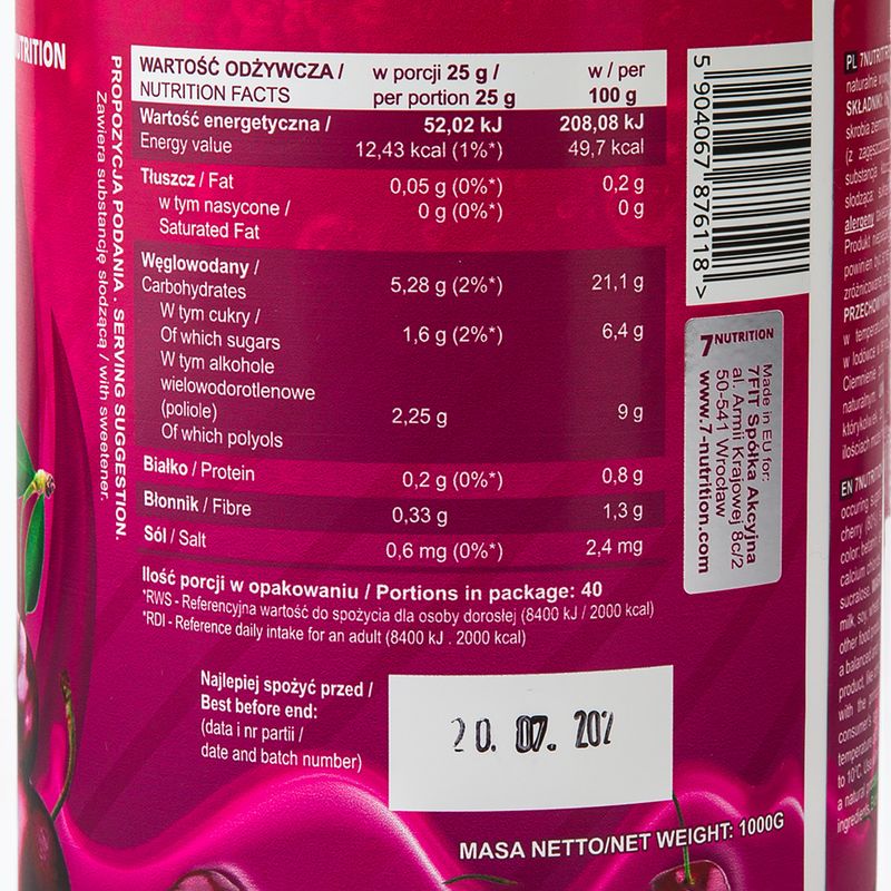 7Nutrition Vyšnių uogienė 1000 g 3