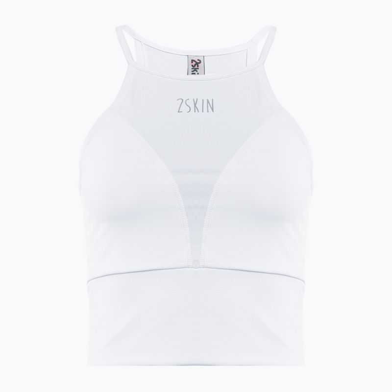 Moterų treniruočių viršutinė dalis 2skin Crop Top White