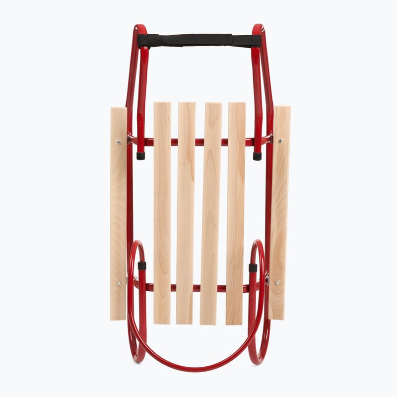 Metalinės rogės HUMBAKA with backrest and footrests red 4