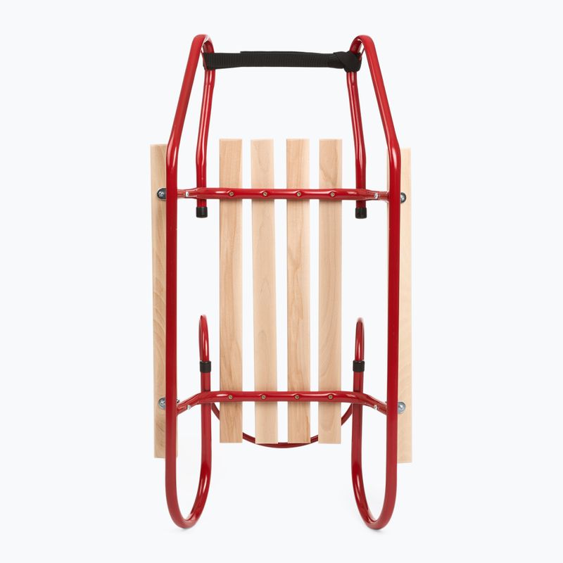 Metalinės rogės HUMBAKA with backrest and footrests red 5