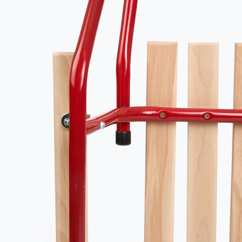 Metalinės rogės HUMBAKA with backrest and footrests red 6