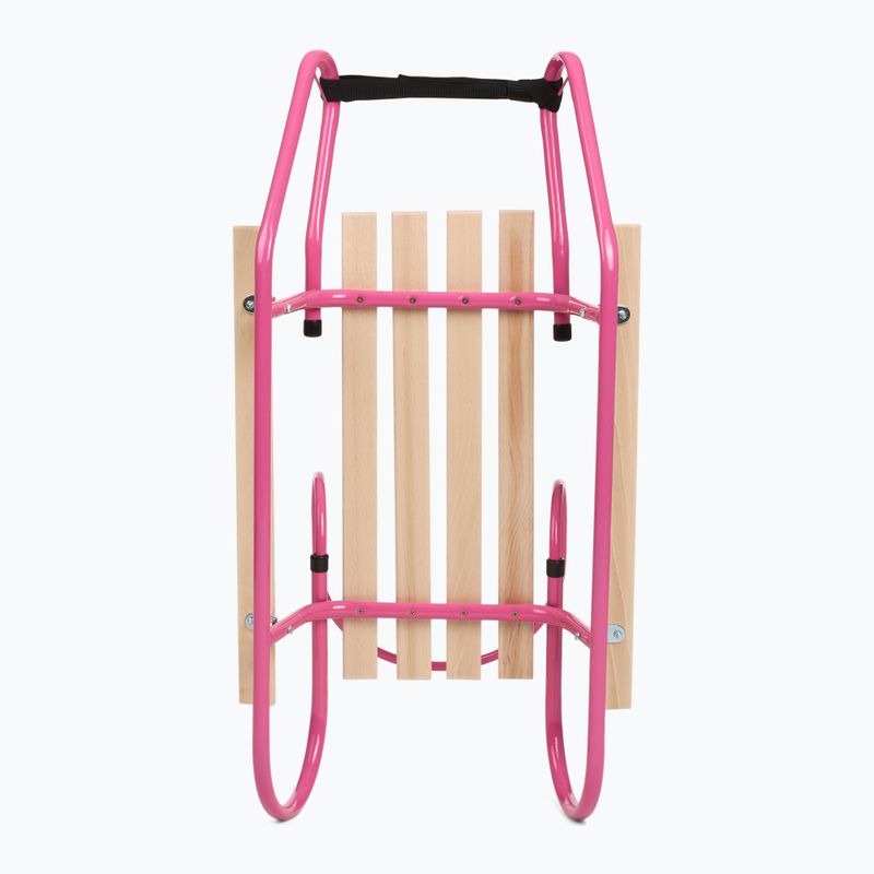 Metalinės rogės HUMBAKA with backrest and footrests pink 5