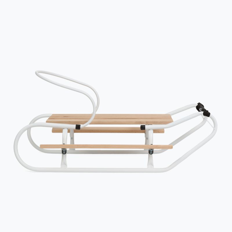 Metalinės rogės HUMBAKA with backrest and footrests white 3