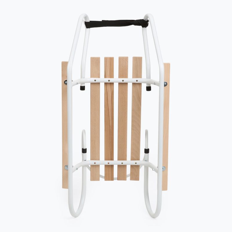 Metalinės rogės HUMBAKA with backrest and footrests white 5