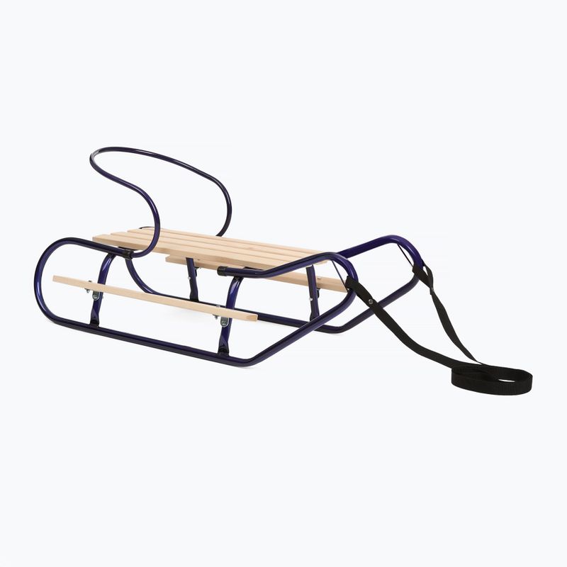 Metalinės rogės HUMBAKA with backrest and footrests navy