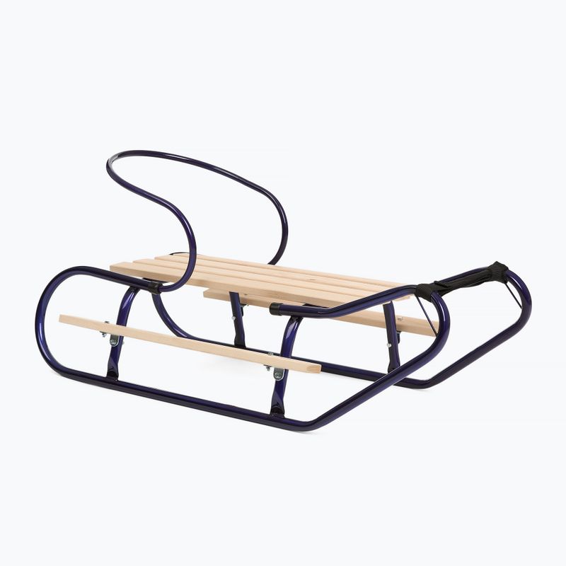 Metalinės rogės HUMBAKA with backrest and footrests navy 2