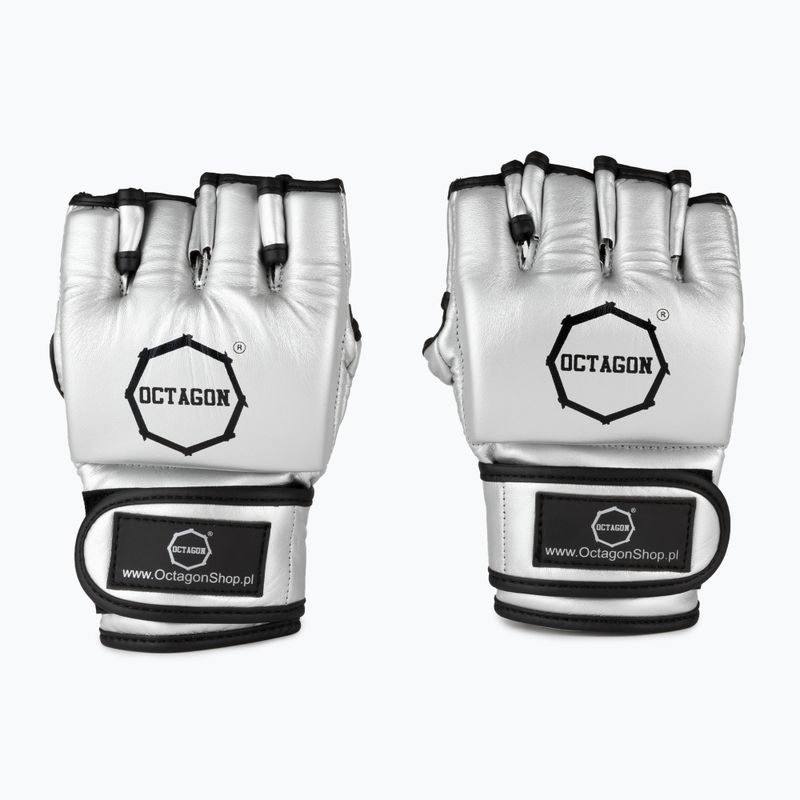 Octagon MMA graplingo pirštinės sidabrinės