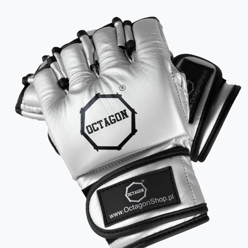 Octagon MMA graplingo pirštinės sidabrinės 5
