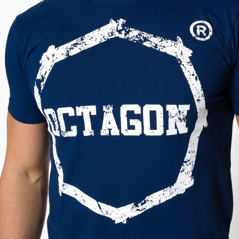 Octagon Logo Smash mėlyni vyriški marškinėliai 4