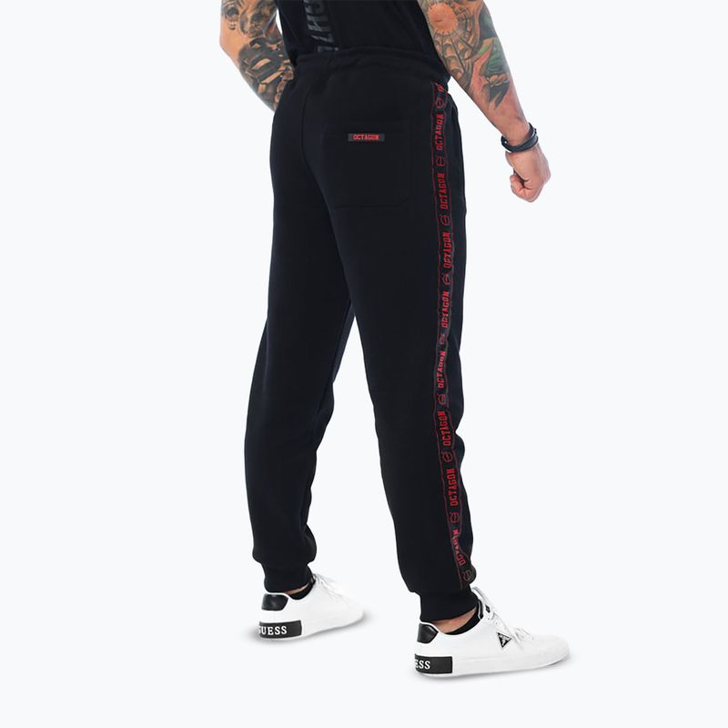 Vyriškos kelnės Octagon Stripe black/red 2