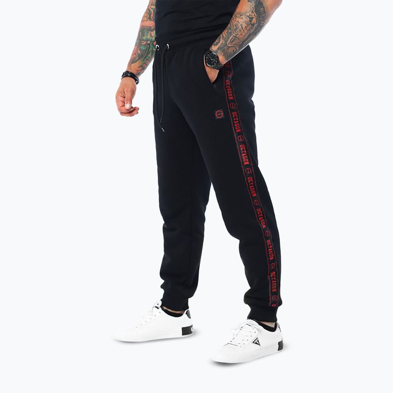 Vyriškos kelnės Octagon Stripe black/red 3