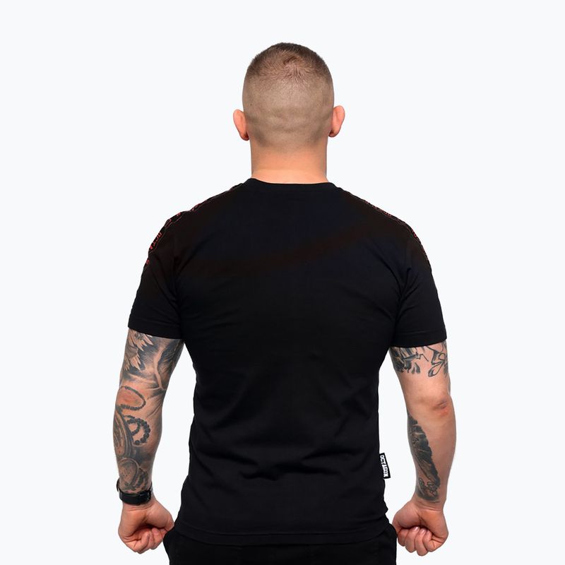 Vyriški marškinėliai Octagon Stripe black/red 2