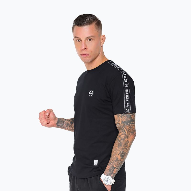 Vyriški marškinėliai Octagon Stripe black/white 3